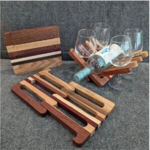 Kara Wood Designs wine rack / trivet
